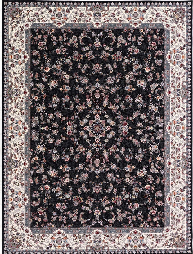 فرش ۷۰۰ شانه ۹ متری کاشان رنگ سرمه ای طرح ارمیتا khan