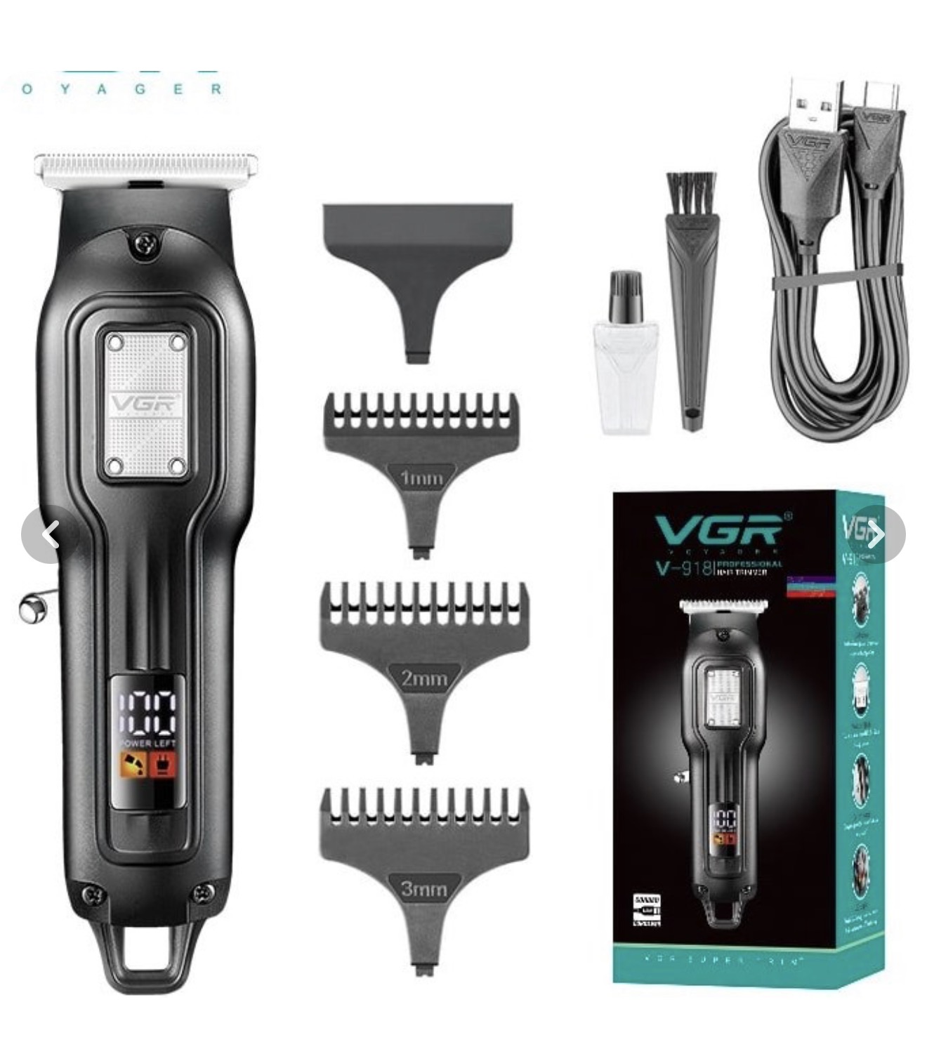 ماشین اصلاح موسر و صورت شارژی vgr 918 اصلی
