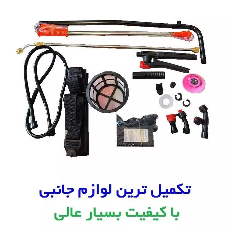 سمپاش شارژی جک وان پلاس دوکاره حجم 20 لیتری سم پاش شارژی همراه لانس برنجی و لانس 3متری باتری جدید همراه لوازم جانبی