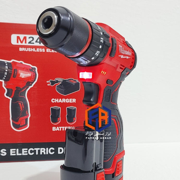 دریل شارژی موتور براشلس میلواکی سه نظام فلزی مدل 24V-13M