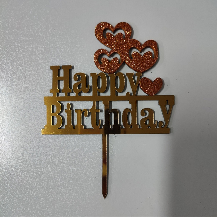 تاپر مدل قلب happy birthday بسته 5 عددی