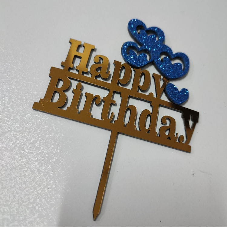 تاپر مدل قلب happy birthday بسته 5 عددی