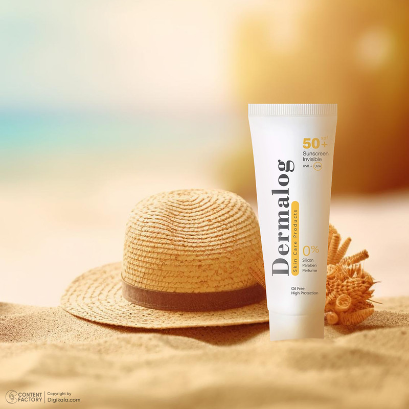 کرم ضد آفتاب بیرنگ صورت درمالوگ SPF 50 مدل 02 محافظ در برابر اشعه UVA مناسب برای انواع پوست حجم 50 میلیلیتر