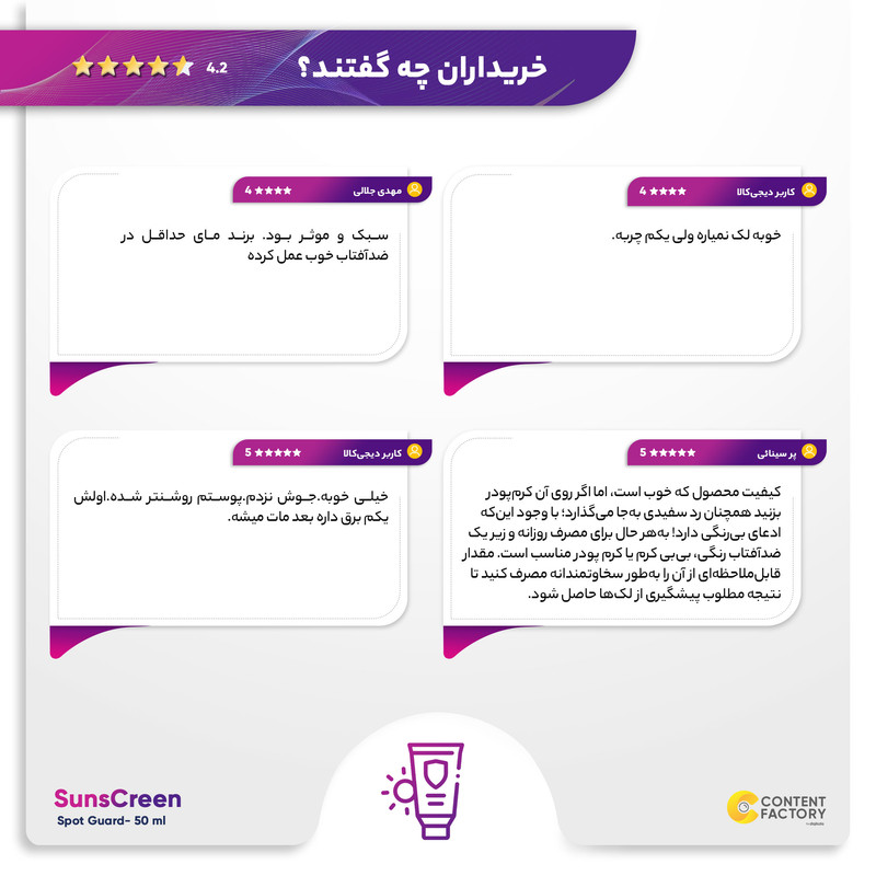 کرم ضدآفتاب بیرنگ مای SPF50 مدل Spot Guard، مناسب پوستهای خشک، حجم 50 میلیلیتر