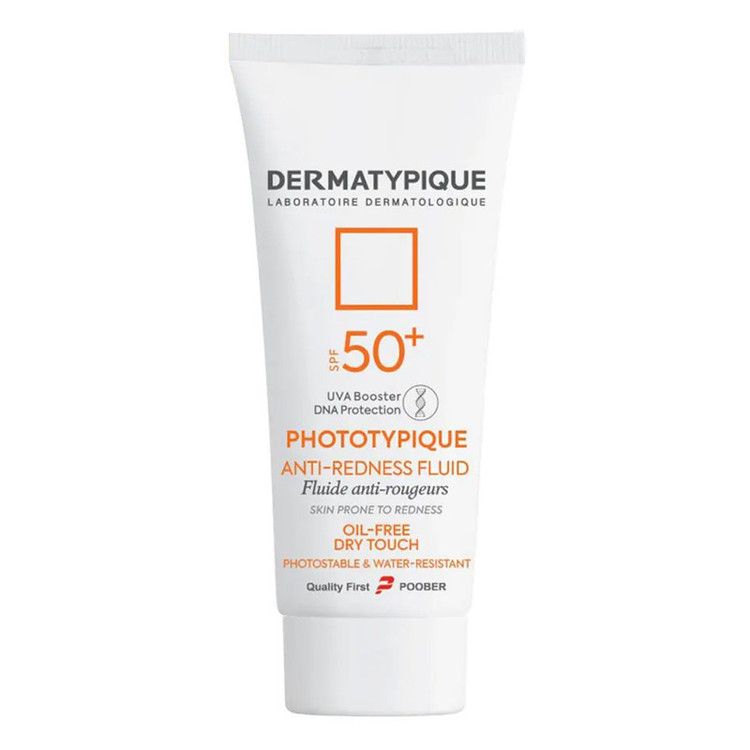فلوئید ضد آفتاب بیرنگ صورت درماتیپیک SPF50 مدل ANTI-REDNESS FLUID محافظ در برابر UVA,UVB مناسب برای پوست قرمز و حساس حجم 40 میلی لیتر