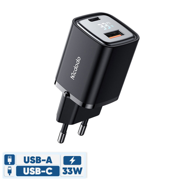 شارژر دیواری 33 وات دو پورت مک دودو مدل CH-1701