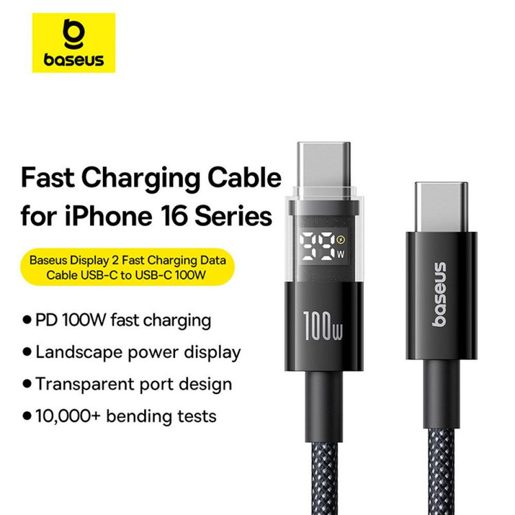 کابل تبدیل USB-C بیسوس مدل Display 2 Fast Charging طول 2 متر