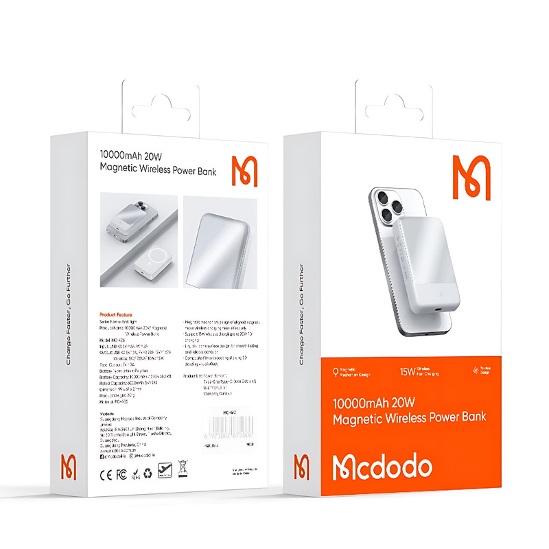 پاوربانک مک دودو مدل MC-4261 20W ظرفیت 10000 میلی آمپرساعت