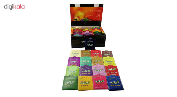 دمنوش مخلوط گلکوه مدل کلاسیک بسته 80 عددی