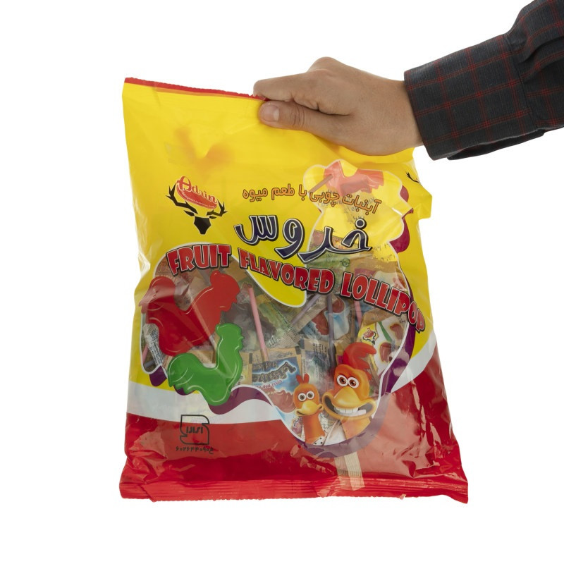 آبنبات چوبی خروس قندی آدرین - 430 گرم بسته 50 عددی