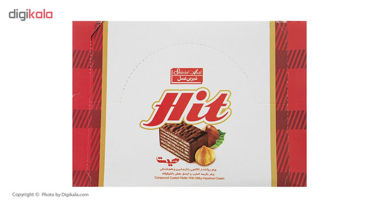 ویفر روکش دار کاکائویی هیت شیرین عسل با طعم شیر و فندق - 800 گرم