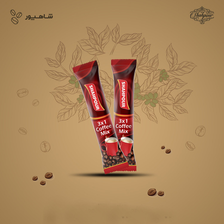 کافی میکس 3x1 شاهپور بسته 48 عددی