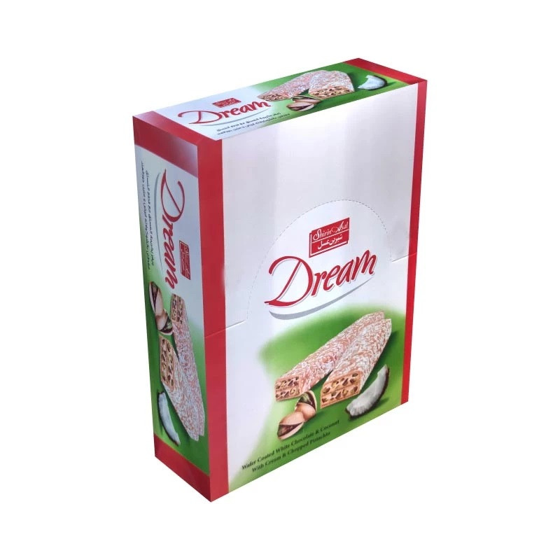 ویفر دریم پسته با روکش نارگیل شیرین عسل - 25 گرم بسته 24 عددی