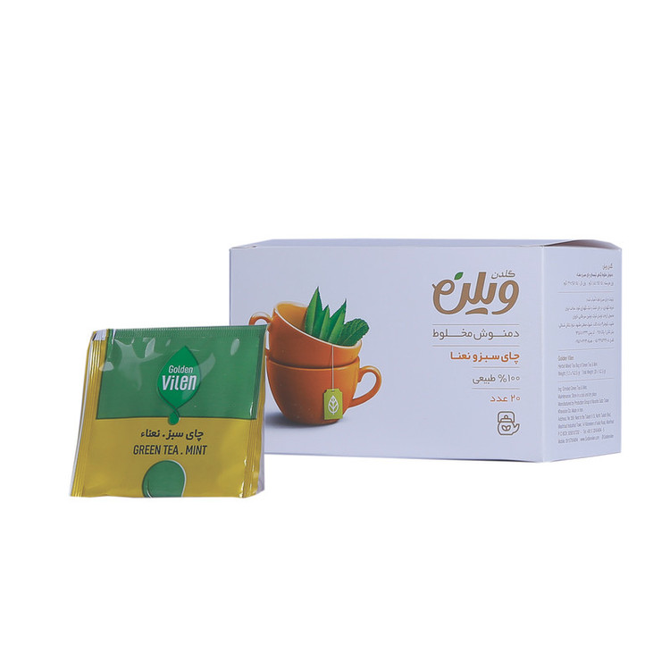 دمنوش گیاهی چای سبز و نعنا گلدن ویلن بسته 20 عددی