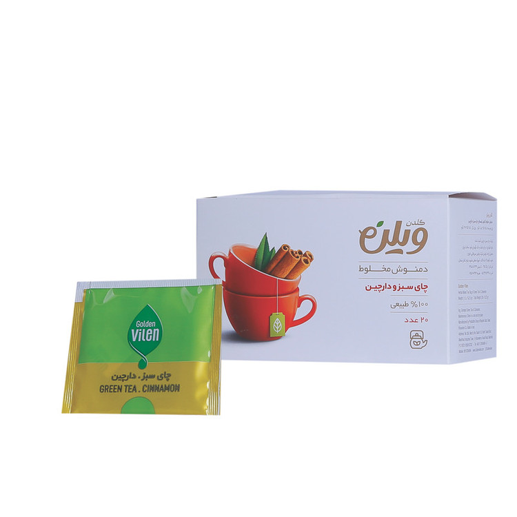 دمنوش گیاهی چای سبز و دارچین گلدن ویلن - بسته 20 عددی