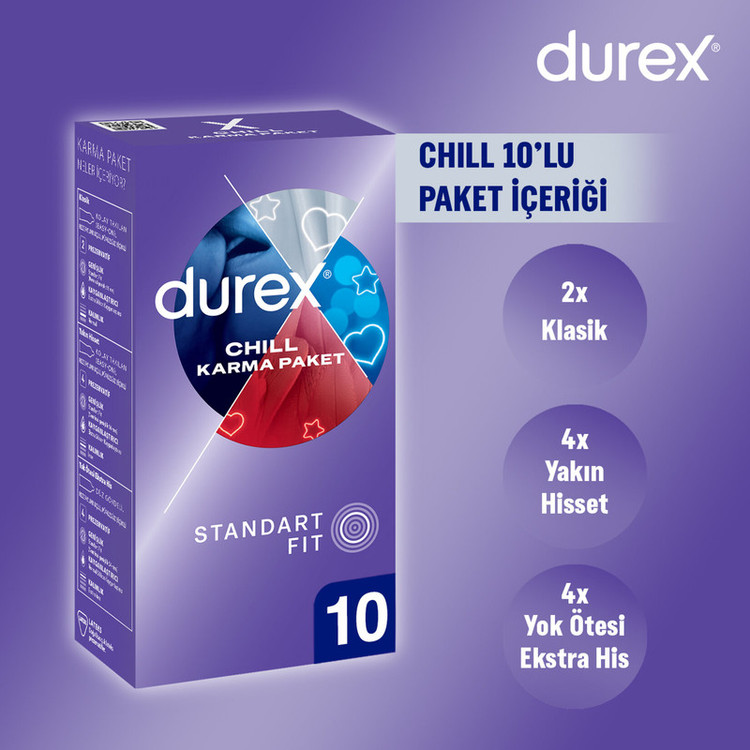 کاندوم نازک دورکس مدل CHILL KARMA PAKET سایز متوسط بسته 10 عددی