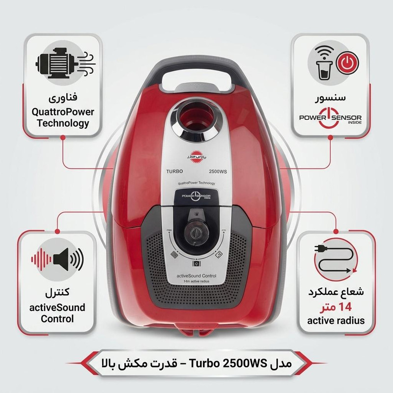 جاروبرقی پارس خزر مدل Turbo 2500WS