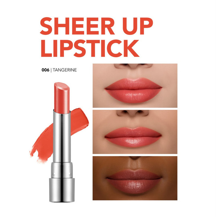 رژ لب جامد براق فلورمار مدل SHEER UP رنگ نارنجی پرتقالی شماره 06