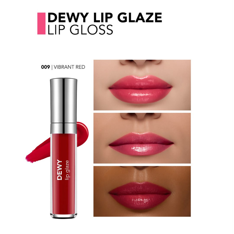 لیپ گلاس براق فلورمار مدل Dewy Glaze شماره 09 رنگ قرمز گیلاسی