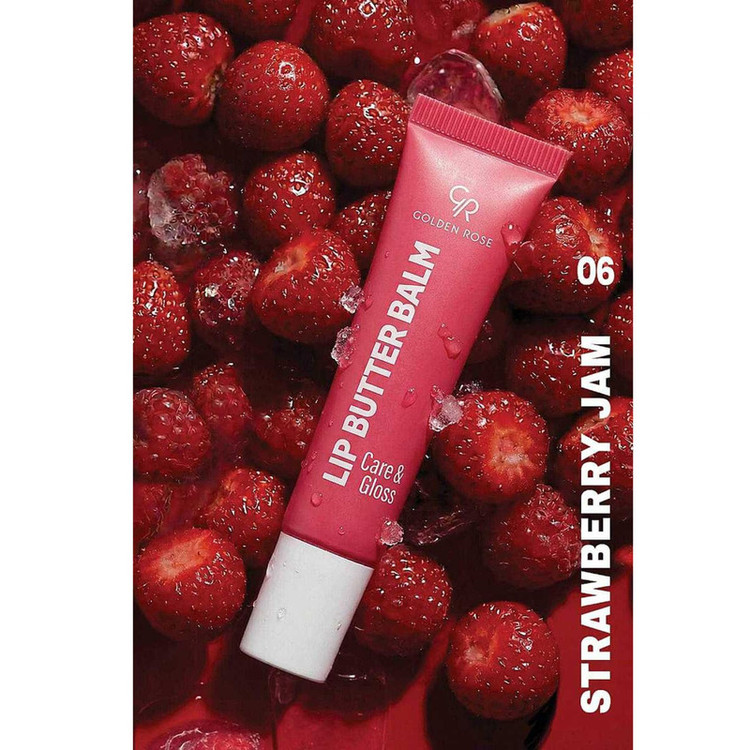 بالم لب گلدن رز مدل Care & Gloss رنگ Strawberry Jam شماره 06 حجم 13.5 میلی لیتر