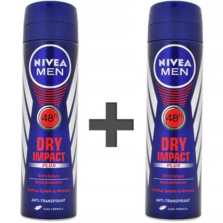 اسپری بدن مردانه نیوآ مدل Dry Impact Plus حجم 150 میلی لیتر بسته 2 عددی
