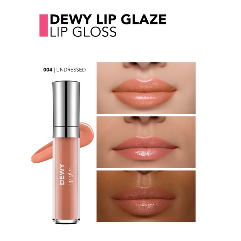 لیپ گلاس براق فلورمار مدل Dewy Glaze شماره 04 رنگ هلویی بژ