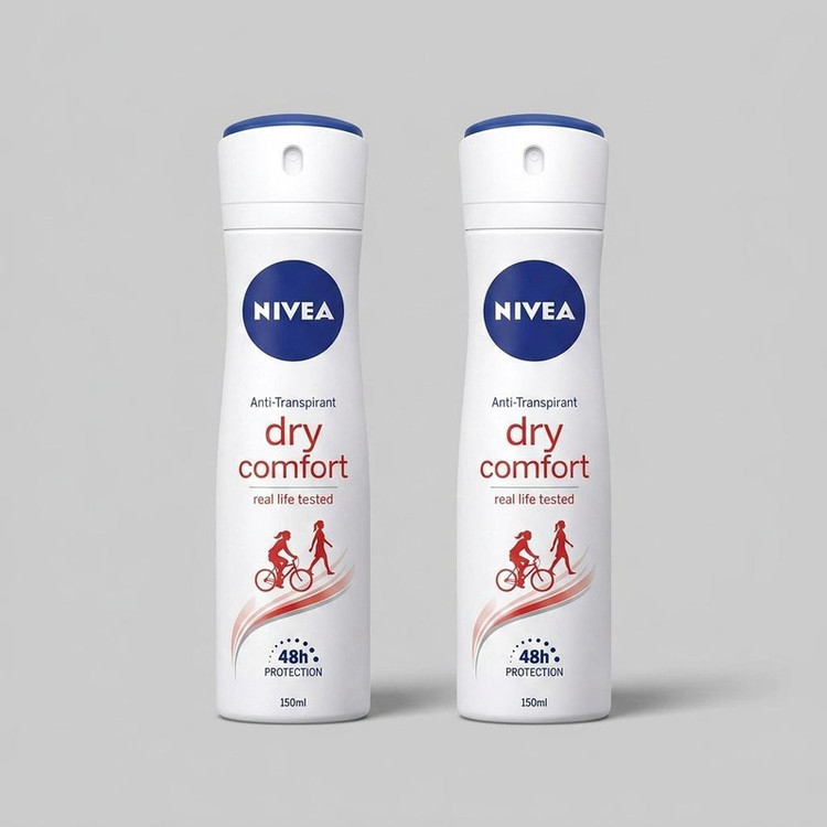 اسپری بدن زنانه نیوآ مدل dry comfort حجم 150 میلی لیتر مجموعه 2 عددی