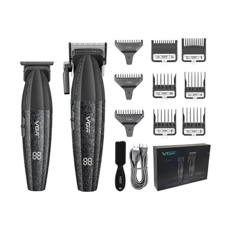 ست ماشین اصلاح موی سر و صورت وی جی ار مدل V-640 بسته 2 عددی